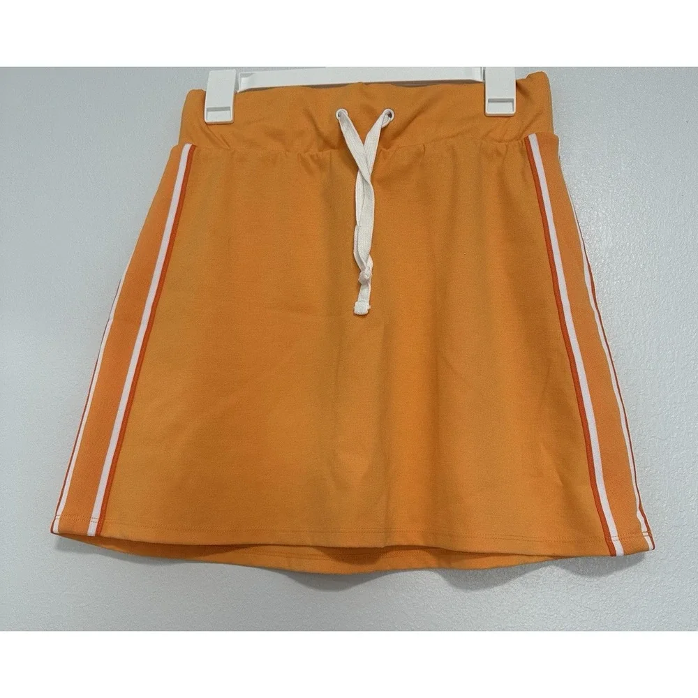 Wild Fable Orange Athletic Skort with White Stripe Drawstring Women's Size M‎